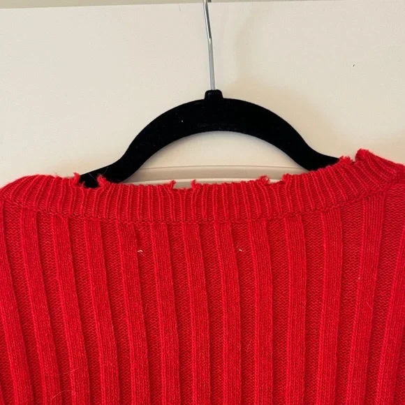 Wild Honey Vibrant Red Ribbed Sweater - Picture 3 of 6